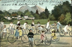 Babies on Bicycles Postcard