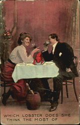 Which Lobster Does She Think The Most Of Postcard