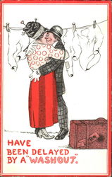 Have Been Delayed By A Washout Postcard