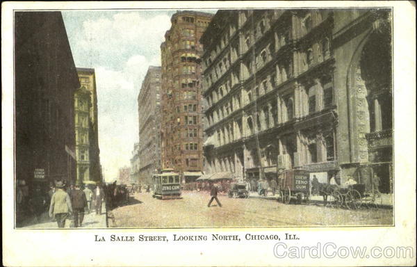 La Salle Street Looking North Chicago Illinois