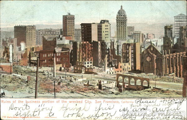 Ruins Of The Business Portion Of The Wrecked City San Francisco California