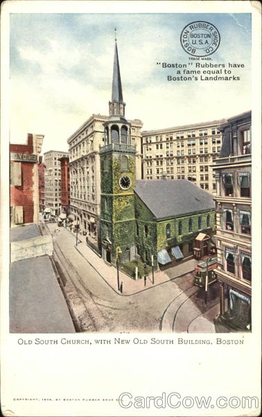 Old South Church With New Old South Building Boston Massachusetts