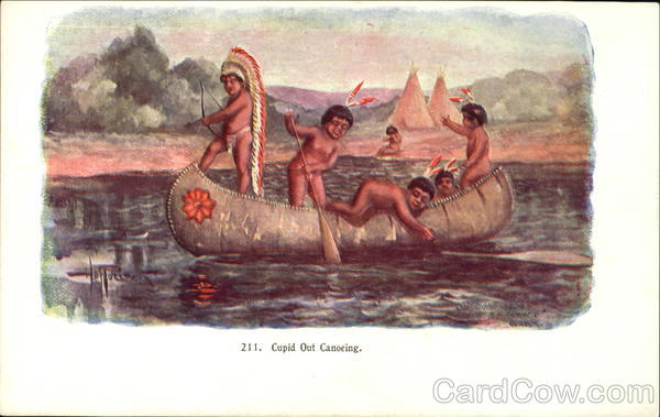 Cupid Out Canoeing H. M. Pollock Native Americana