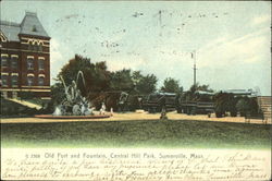 Old Fort And Fountain, Central hill Park Somerville, MA Postcard Postcard