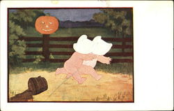 The Bogie Man - October Halloween Postcard Postcard