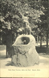 News Boys Fountain, Belle Isle Park Postcard