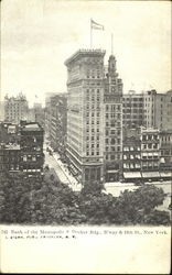 Bank Of The Metropolis & Decker Bdg, B'way & 16th St New York, NY Postcard Postcard