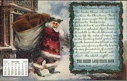The Green Lake State Bank - Calendar 1910 Postcard