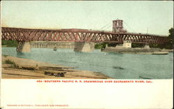 Southern Pacific R. R. Drawbridge Over Sacramento River California Postcard Postcard