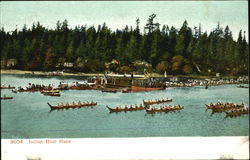 Indian Boat Race Native Americana Postcard Postcard