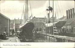 Hauled Out For Repairs Postcard