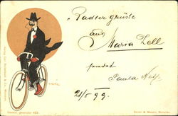 Man on Bicycle Postcard