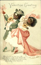 Valentine Greeting Black Americana Postcard Postcard