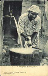 A Kingston Washing Girl Postcard