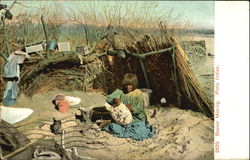 Basket Making Pima Indian Postcard
