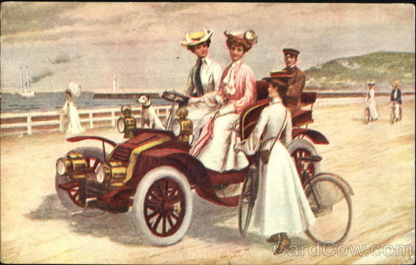 Women with Car & Bicycle Bicycles
