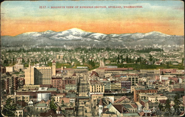 Birdseye View Of Business Section Spokane Washington