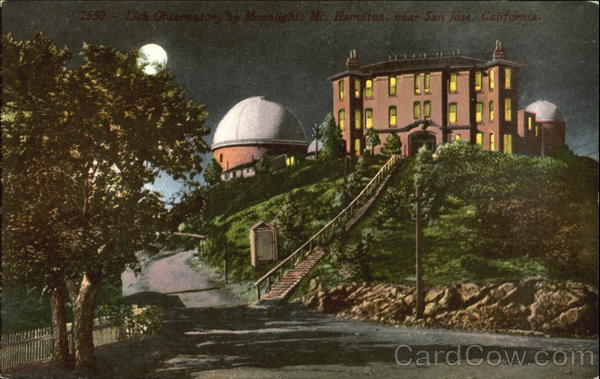Lick Observatory By Moonlight, Mt. Hamilton San Jose California