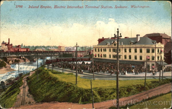 Inland Empire, Electric Interurban Terminal Station Spokane Washington