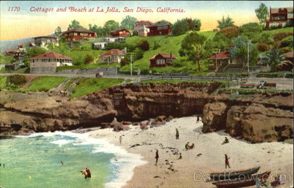 Cottage And Beach At La Jolla San Diego California