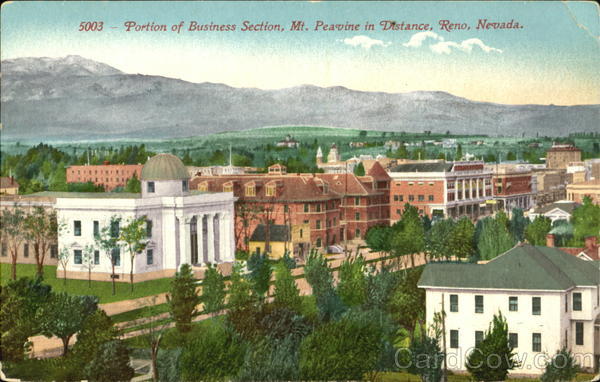 Portion Of Business Section Mt. Peavine In Distance Reno Nevada