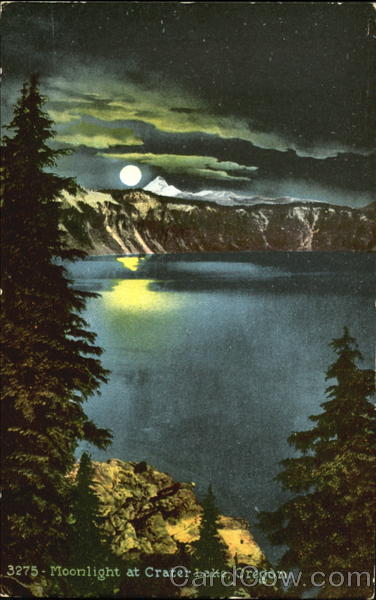 Moonlight At Crater Lake Oregon Crater Lake National Park