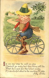 Boy on Bicycle Postcard