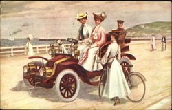 Women with Car & Bicycle Women with Car & Bicycle