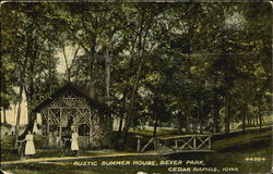 Rustic Summer House, Bever Park Cedar Rapids, IA Postcard Postcard