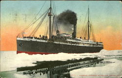 Alaskan Steamer In Ice Jam Postcard