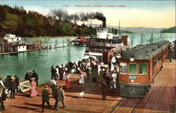 Dock Scene Coeur D'Alene Idaho Postcard Postcard