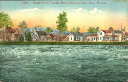 Rapids On The Truckee River Below The Dam Reno, NV Postcard Postcard