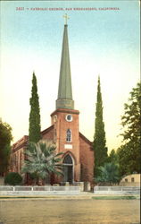 Catholic Church San Bernardino, CA Postcard Postcard