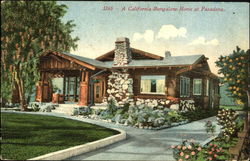 A California Bungalow Home At Pasadena Postcard