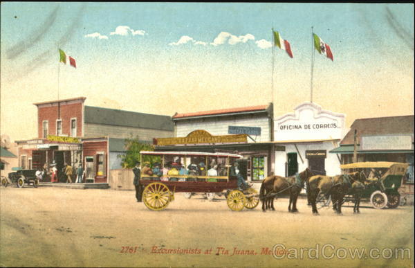 Excursionists At Tia Juana Mexico