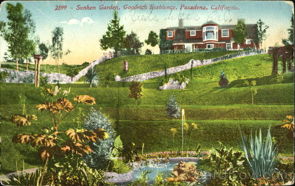 Sunken Garden, Goodrich Residence Pasadena California