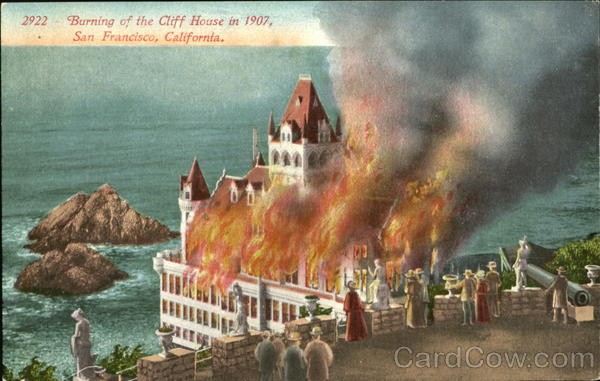 Burning Of The Cliff House In 1907 San Francisco California