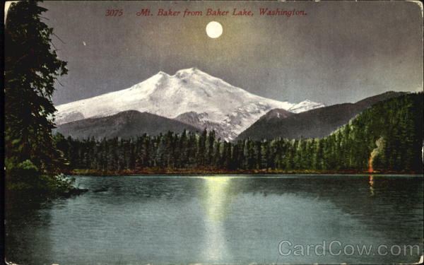 Mt. Baker From Baker Lake Concrete Washington