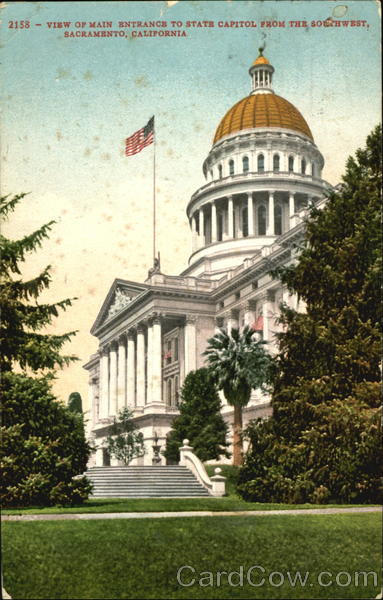 View Of Main Entrance To State Capitol From The Southwest Sacramento California