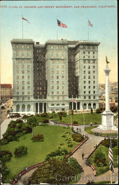Hotel St Francis And Dewey Monument San Francisco California