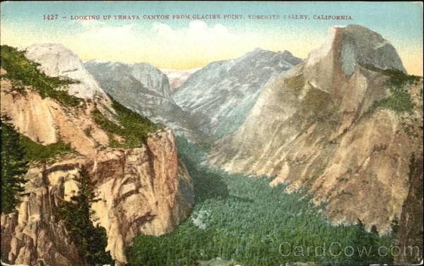Looking Up Tenaya Canyon From Glacier Point Yosemite Valley California