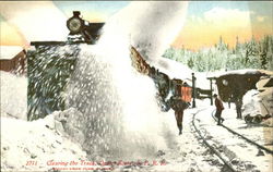 Clearing The Track, Ogden Route S. P. R. R Postcard