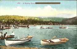 A Boating Scene Canoes & Rowboats Postcard Postcard