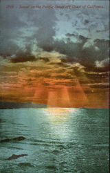 Sunset On The Pacific Ocean Postcard