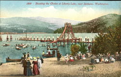 Shooting The Chutes At Liberty Lake Spokane, WA Postcard Postcard