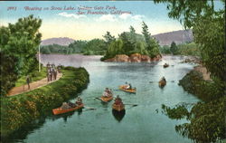 Boating On Stow Lake, Golden Gate Park San Francisco, CA Postcard Postcard