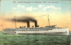 Pacific Navigation Co.'s Steamers Yale And Harvard Postcard