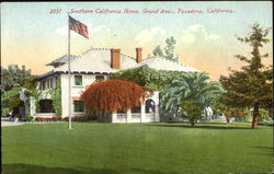 Southern California Home, Grand Ave Pasadena, CA Postcard Postcard