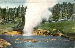 Riverside Geyser, Yellowstone National Park Postcard Postcard