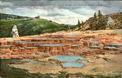Coating Springs Liberty Cap And Devil, Yellowstone National Park Postcard
